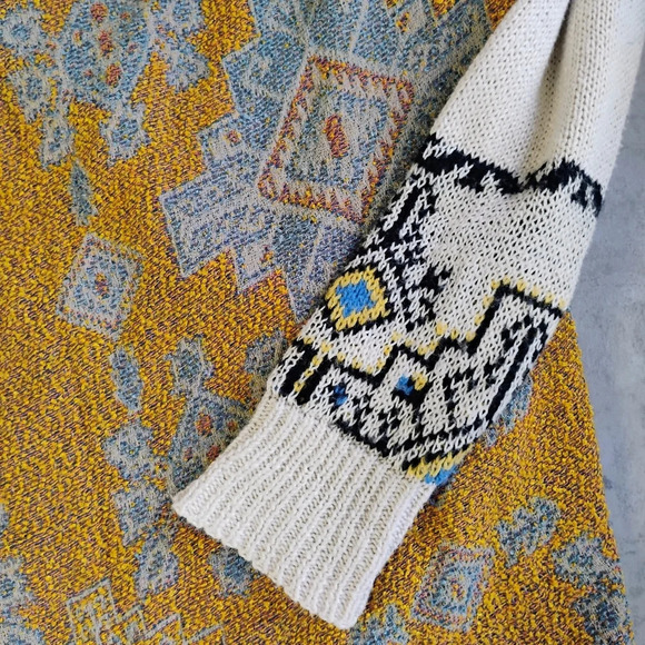 Desigual Drape Cardigan Womens Medium Aztec Southwestern Boho Open Front Artsy - Picture 13 of 16